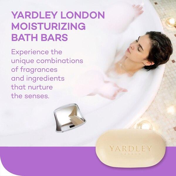 Yardley London Moisturizing Bath Bar, English Lavender, 4.25 OZ, 4 CT