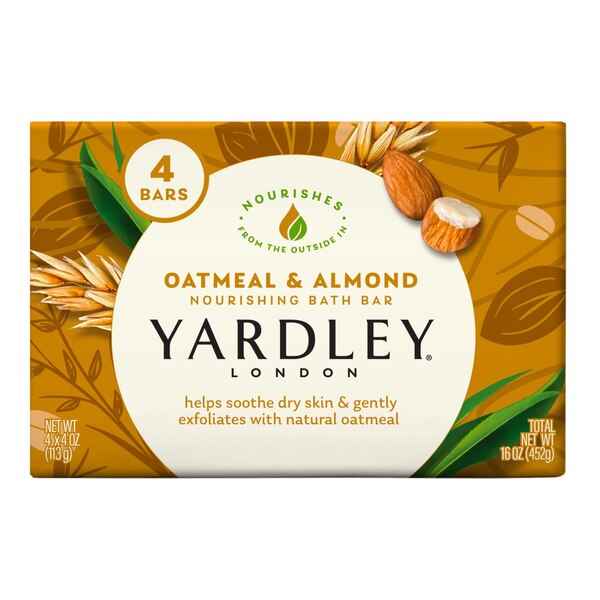Yardley London Moisturizing Bath Bar, Oatmeal and Almond, 4 OZ
