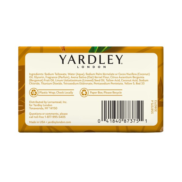 Yardley London Moisturizing Bath Bar, Oatmeal and Almond, 4 OZ