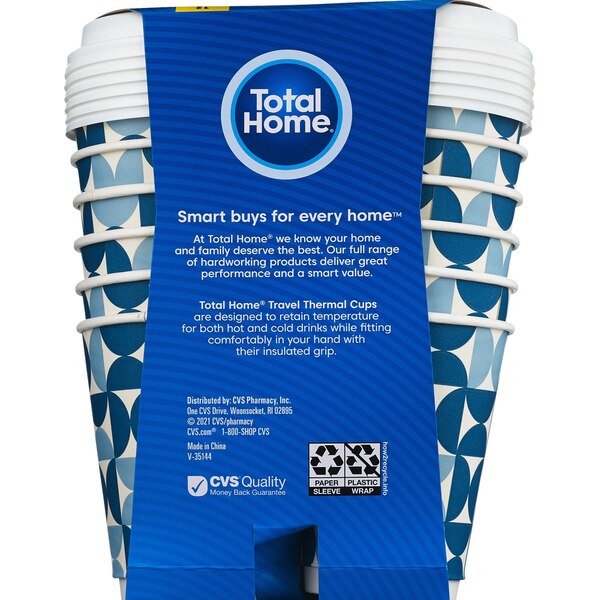 Total Home PerfecTouch Grab'N Go Cups & Lids, 12 oz