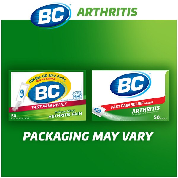BC Powder Arthritis Pain Reliever Powder Sticks, 50 CT