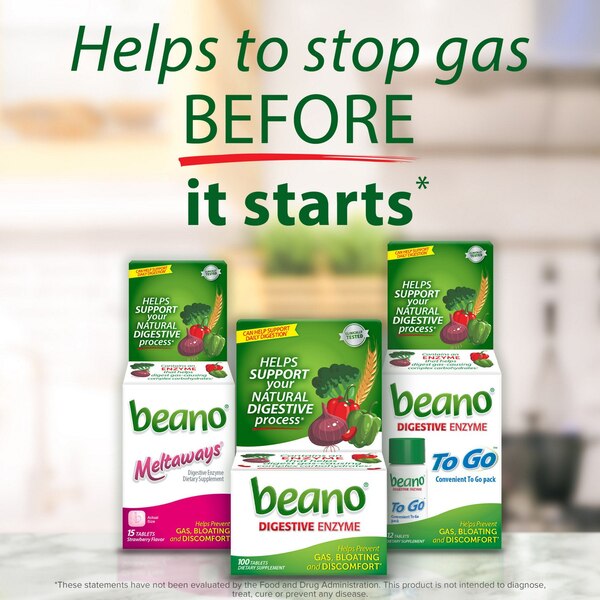Beano Gas Prevention and Digestive Enzyme Tablets