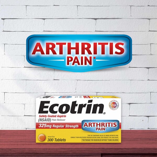 Ecotrin Regular Strength Arthritis Pain Safety Coated Aspirin Tablets, 125 CT