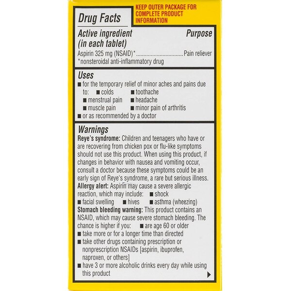 Ecotrin Regular Strength Arthritis Pain Safety Coated Aspirin Tablets, 125 CT