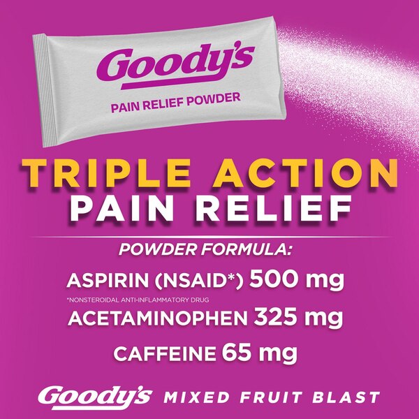 Goody's Extra Strength Headache Powders, Mixed Fruit Blast Flavor, 24 CT