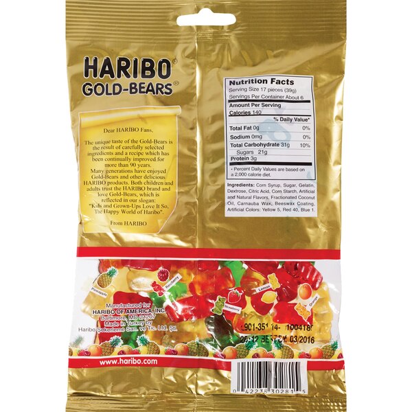 Haribo Gold Bears Gummi Candy Original, 8 oz
