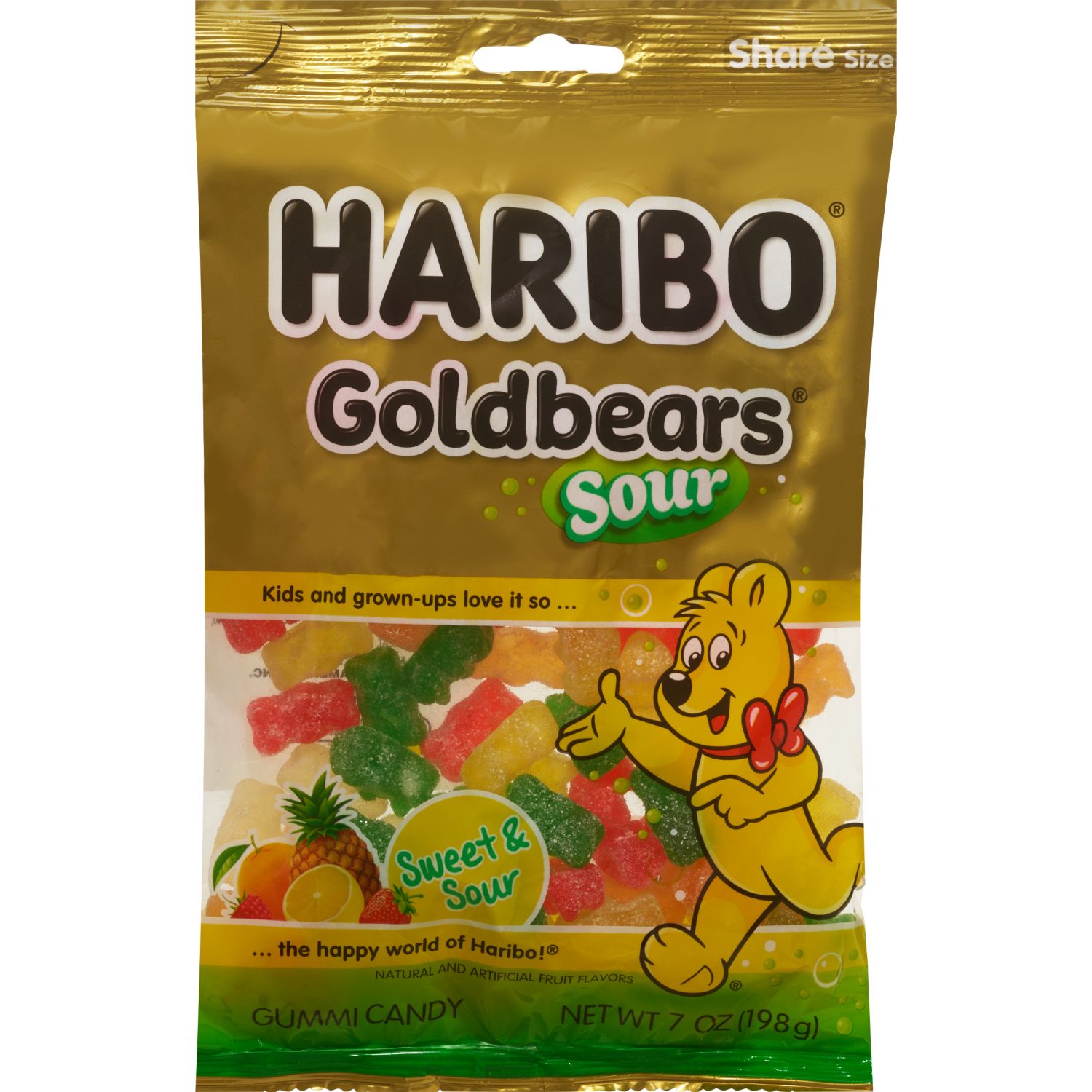 Haribo Gold Bears - Dulces de gomitas, Sour, 7 oz