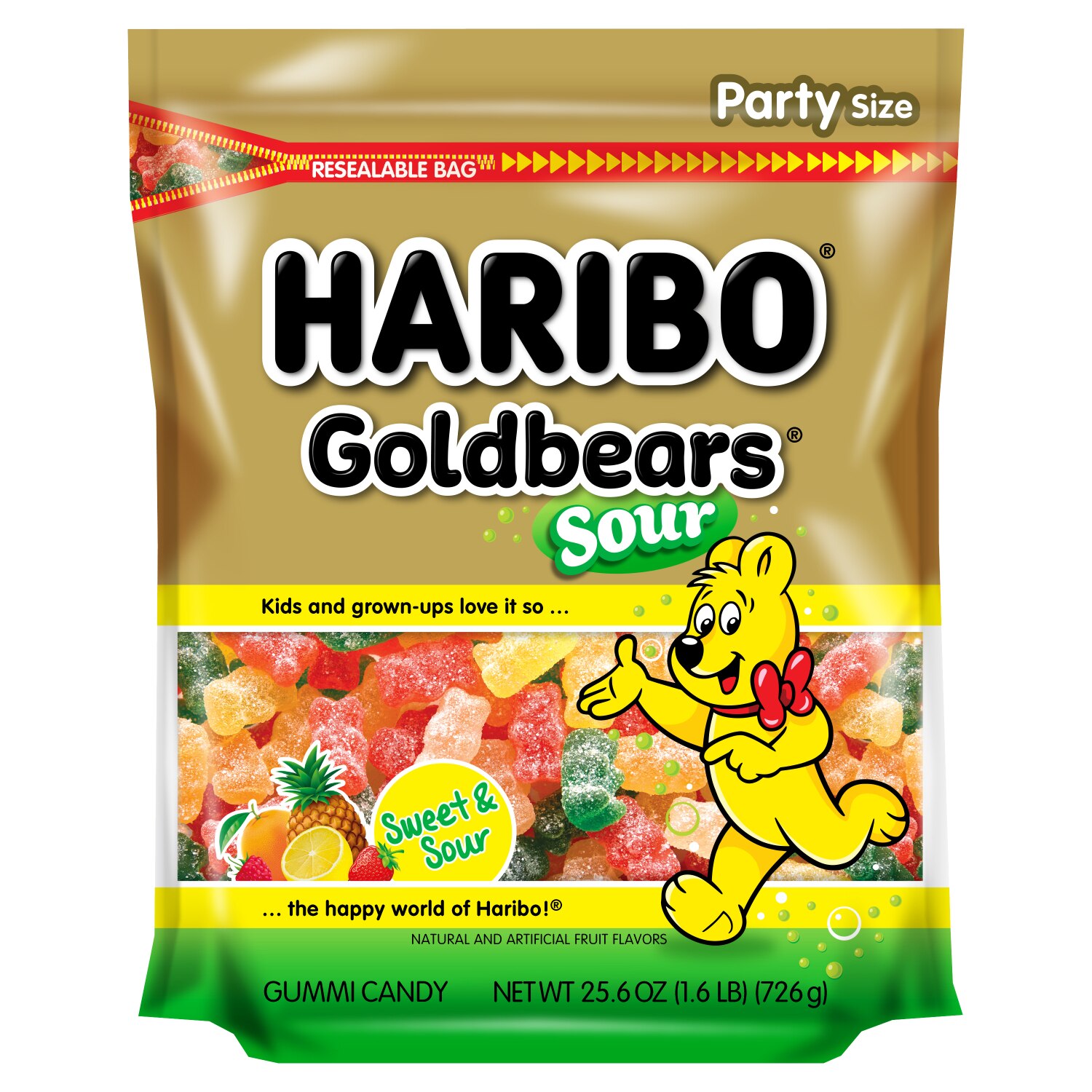 Haribo Sour Bears Gummy Candy, 25.6 OZ