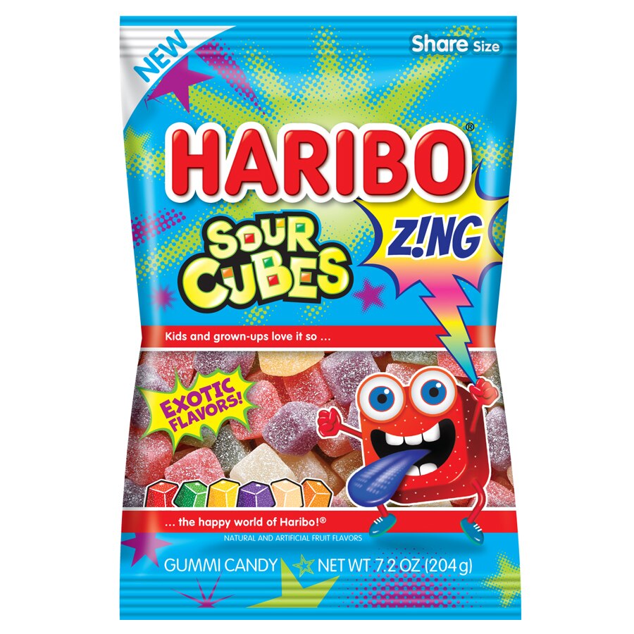 Haribo Z!NG Sour Cubes, 7.2 OZ