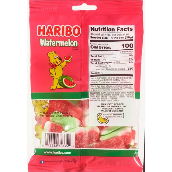 Haribo Watermelon Gummi Candy, 6.3 oz