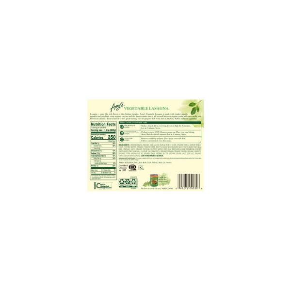 Amy's Frozen Vegetable Lasagna, 9.5 oz