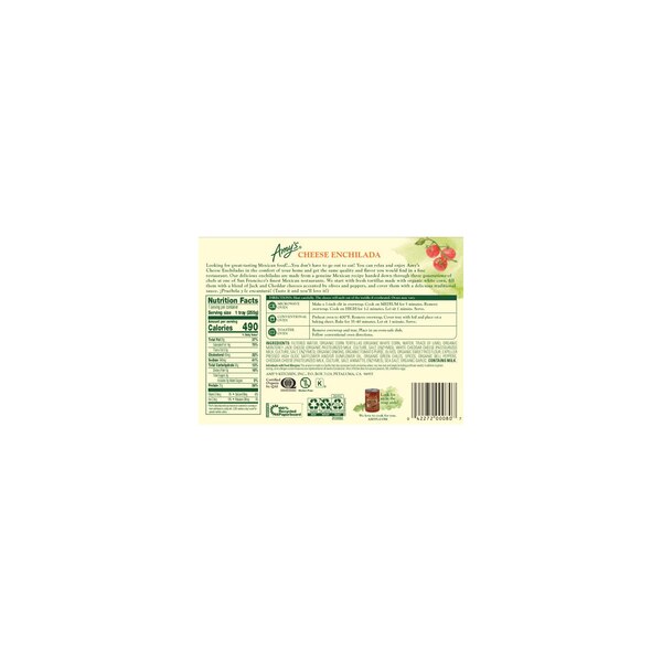 Amy's Frozen Cheese Enchilada, 9 oz