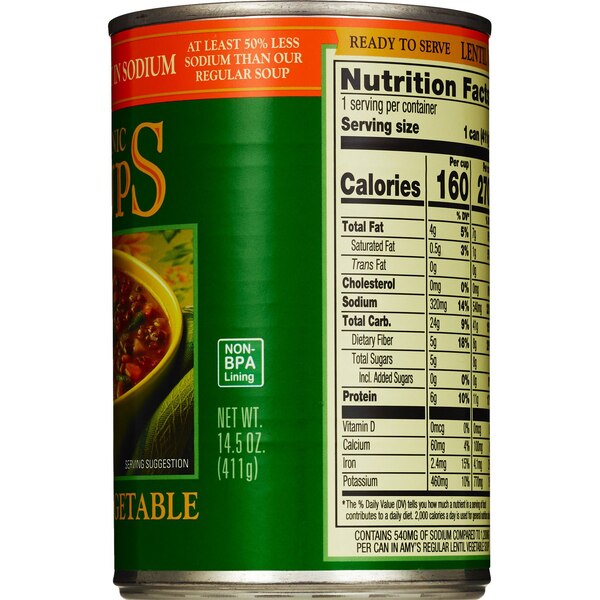 Amy's Organic Soups, Lentil Vegetable, 14.5 oz