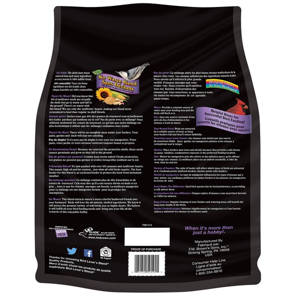 Brown's Bird Lover's Blend No Waste Wild Bird Food