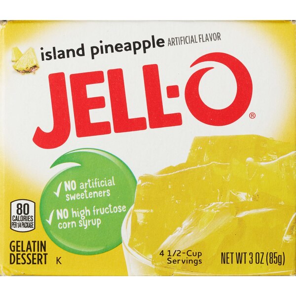 Jell-O Gelatin Dessert Mix, Island Pineapple Flavor, 3 OZ