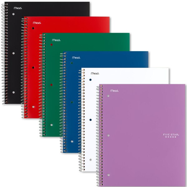 Mead Five Star - 3 Subject Notebook, College Ruled, 150 Sheets