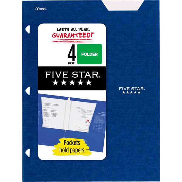 Mead Five Star Portfolio Two Pocket Folder, Assorted Colors
