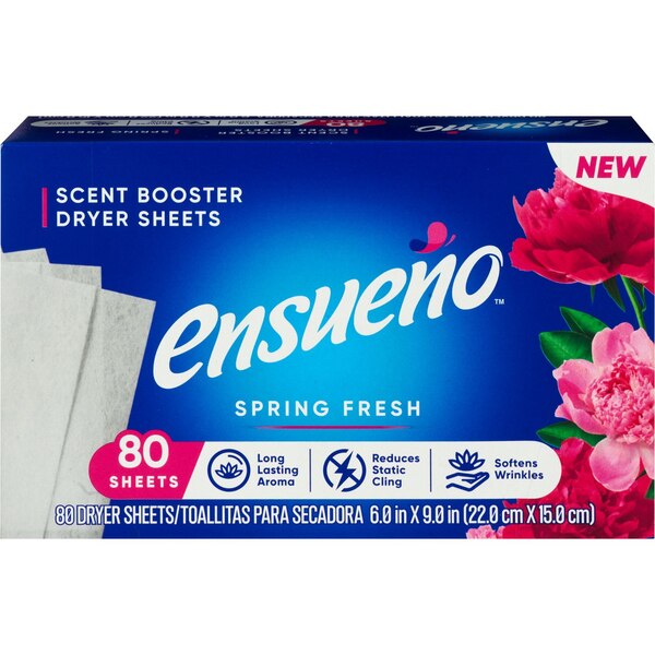 Ensueño Scent Booster Dryer Sheets, Spring Fresh, 80 CT
