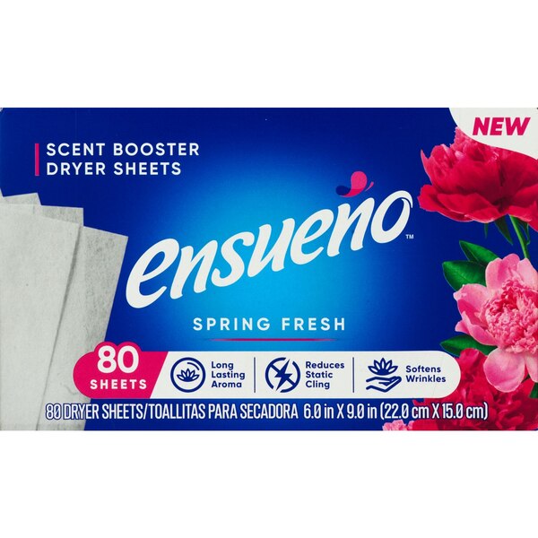 Ensueño Scent Booster Dryer Sheets, Spring Fresh, 80 CT