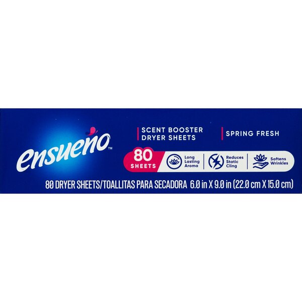 Ensueño Scent Booster Dryer Sheets, Spring Fresh, 80 CT