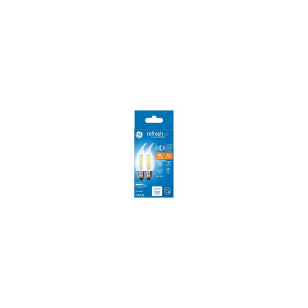 GE Refresh HD 40W Clear LED Light Bulbs, LED CAM, 2 CT
