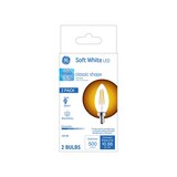 GE Decorative Blunt Tip 60W Equivalent Soft White LED Light Bulbs, Dimmable, Small Base, 2 ct, thumbnail image