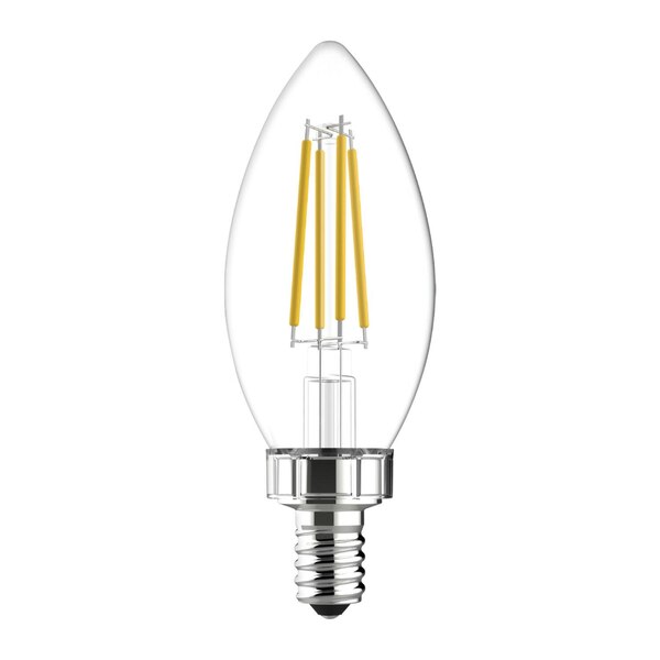 GE Decorative Blunt Tip 60W Equivalent Soft White LED Light Bulbs, Dimmable, Small Base, 2 ct