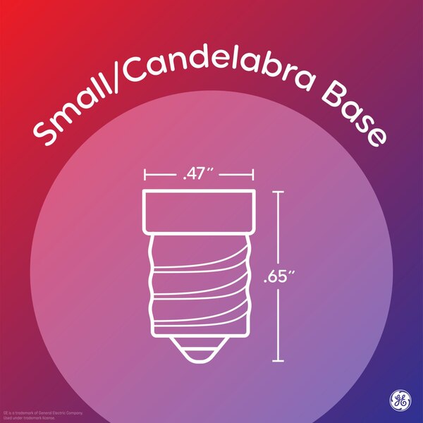 GE Decorative 5.5W Soft White LED Light Bulbs, Dimmable, Small Base, 2 ct