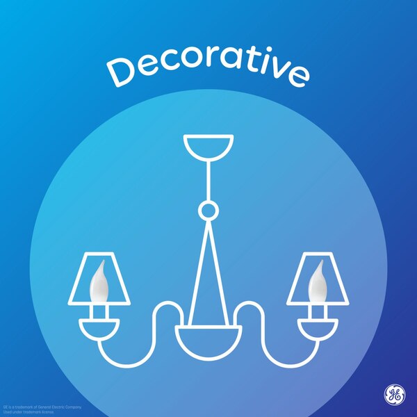 GE Decorative 5.5W Soft White LED Light Bulbs, Dimmable, Small Base, 2 ct