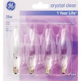 GE Decorative 25W Soft White CA Light Bulbs, Candelabra Base, 4 ct, thumbnail image