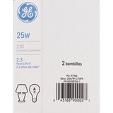 GE 25W Soft White A19 Light Bulbs, Standard Base, 2 ct, thumbnail image