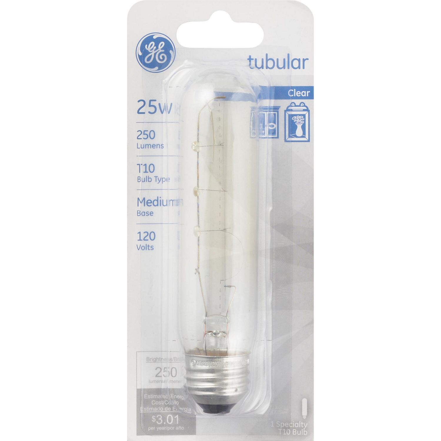GE Tubular 25W Specialty Bulb, Clear