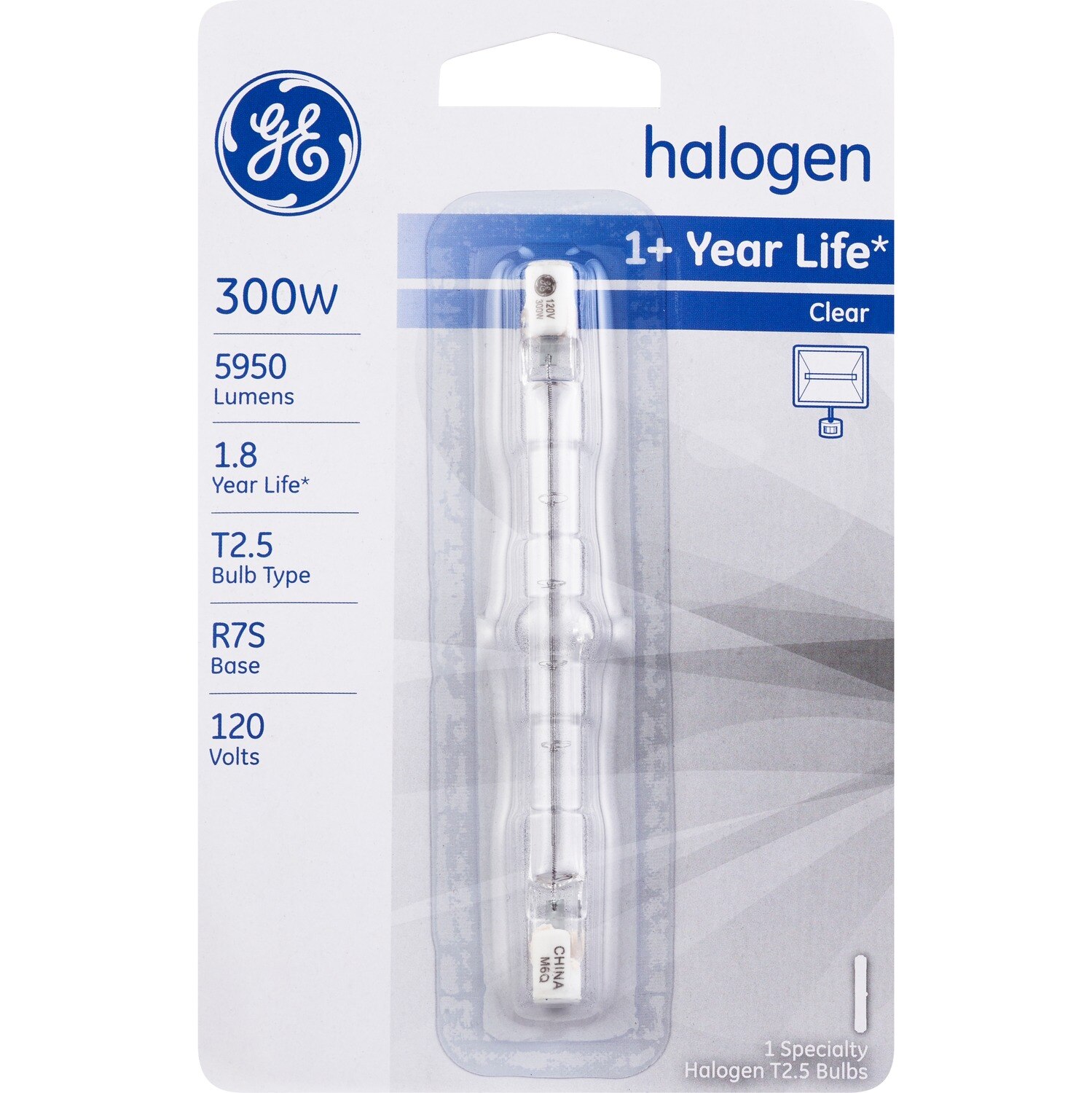 GE Halogen 300W Specialty Bulb, Clear