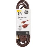 GE 6' Indoor Extension Cord, Brown, thumbnail image