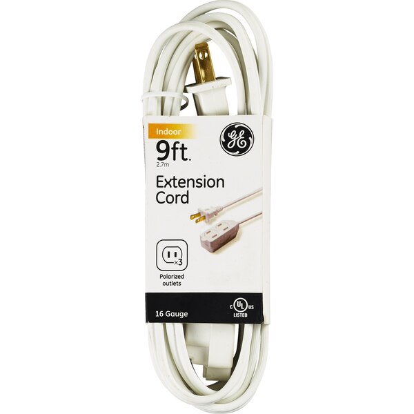 GE - Cable de extensión para interiores, 9', blanco