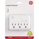 GE General Purpose 3-Outlet Surge Protector, White, thumbnail image