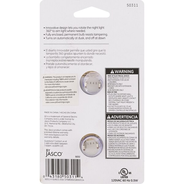 GE Directional Incandescent Auto Night Light