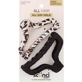 Scunci All Day Hold Claw Clips, Leopard/Black, 2 CT, thumbnail image