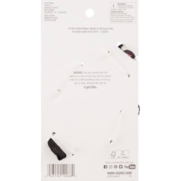 Scunci All Day Hold Claw Clips, Leopard/Black, 2 CT