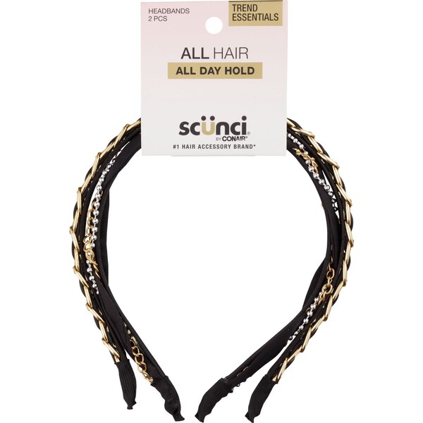 Scunci All Day Hold Headband, Assorted Colors, 2 CT