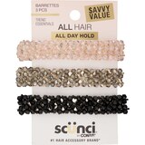 Scunci All Day Hold Barrettes, Assorted Colors, 3 CT, thumbnail image