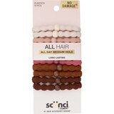 Scunci All Day Medium Hold Elastics with Bead, Assorted Colors, 10 CT, thumbnail image