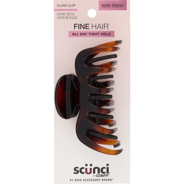 Scunci Fine Hair All Day Hold Claw Clip With Extra Teeth, 1 CT 
