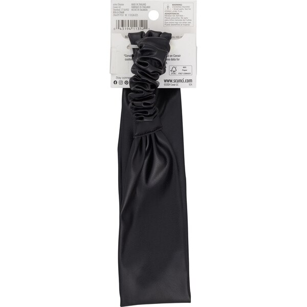 Scunci All Hair All Day Hold Leather Headwrap, Black