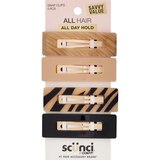 Scunci All Hair All Day Hold Snap Clips, 4 CT, thumbnail image