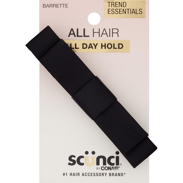 Scunci All Hair All Day Hold Barrette, Black