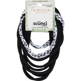 Scunci Tamera XL Thick Hair Hosiery Ponytailers, Black, 8 CT, thumbnail image
