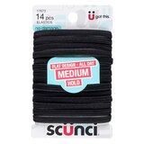 Scunci Flat Design Medium Hold Elastics, Black, thumbnail image