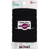 Scunci No Damage Thick Hair Elastics, Black, thumbnail image