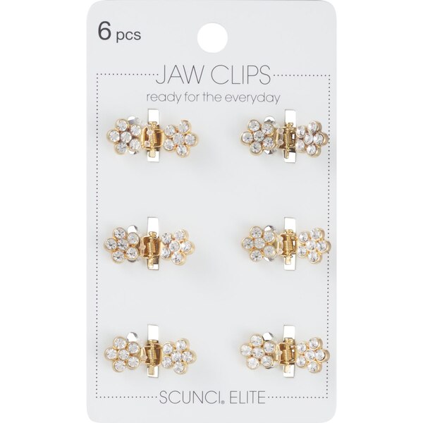 Scunci Elite Mini Crystal Jaw Clip Set, 6 CT